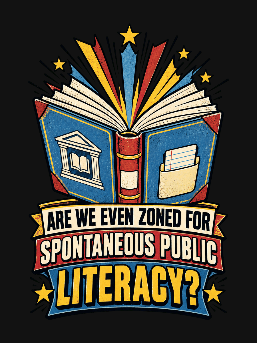 Spontaneous Public Literacy artwork close-up without the garment