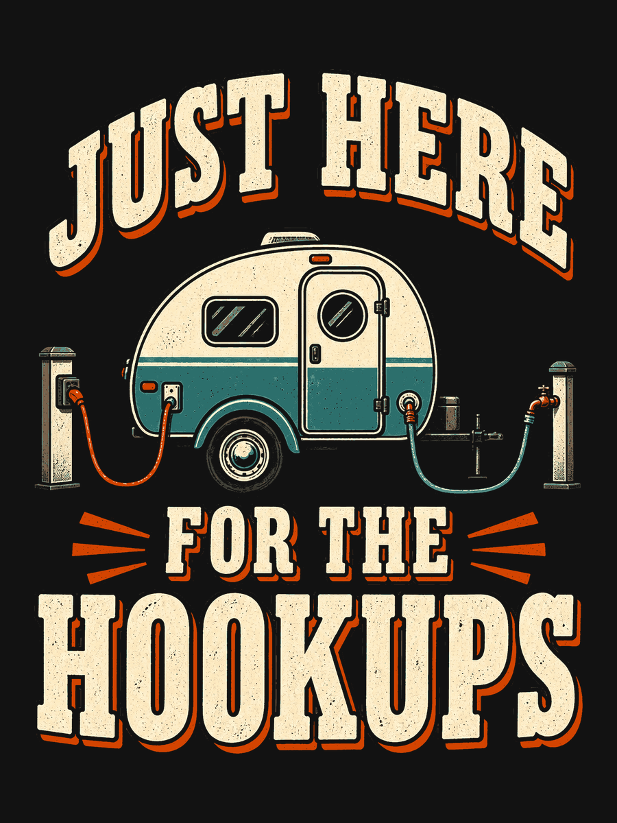 Just Here for the Hookups artwork close-up without the garment